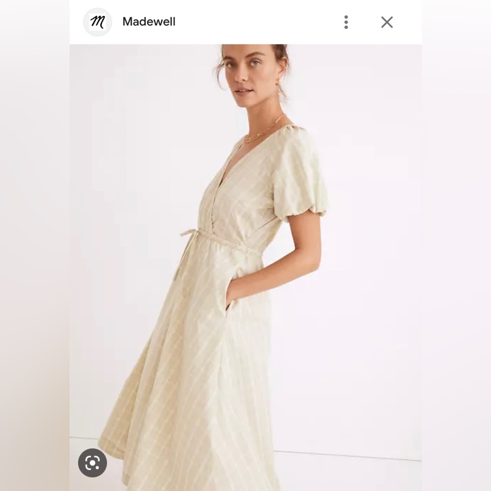 Madewell NWOT Plaid Tie-Waist MIDI Dress size Smal